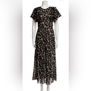 Doen Floral Black Cotton Maxi Dress